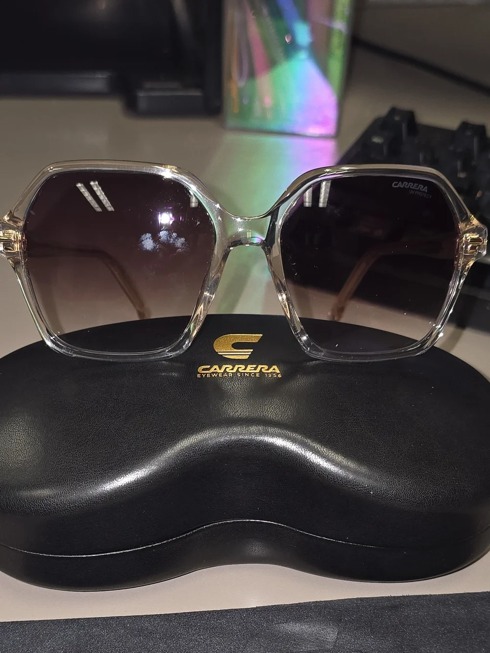 Carrera 3016/S 0FWM HA Nude Square Sunglasses NIB Case Cloth 55-17-140